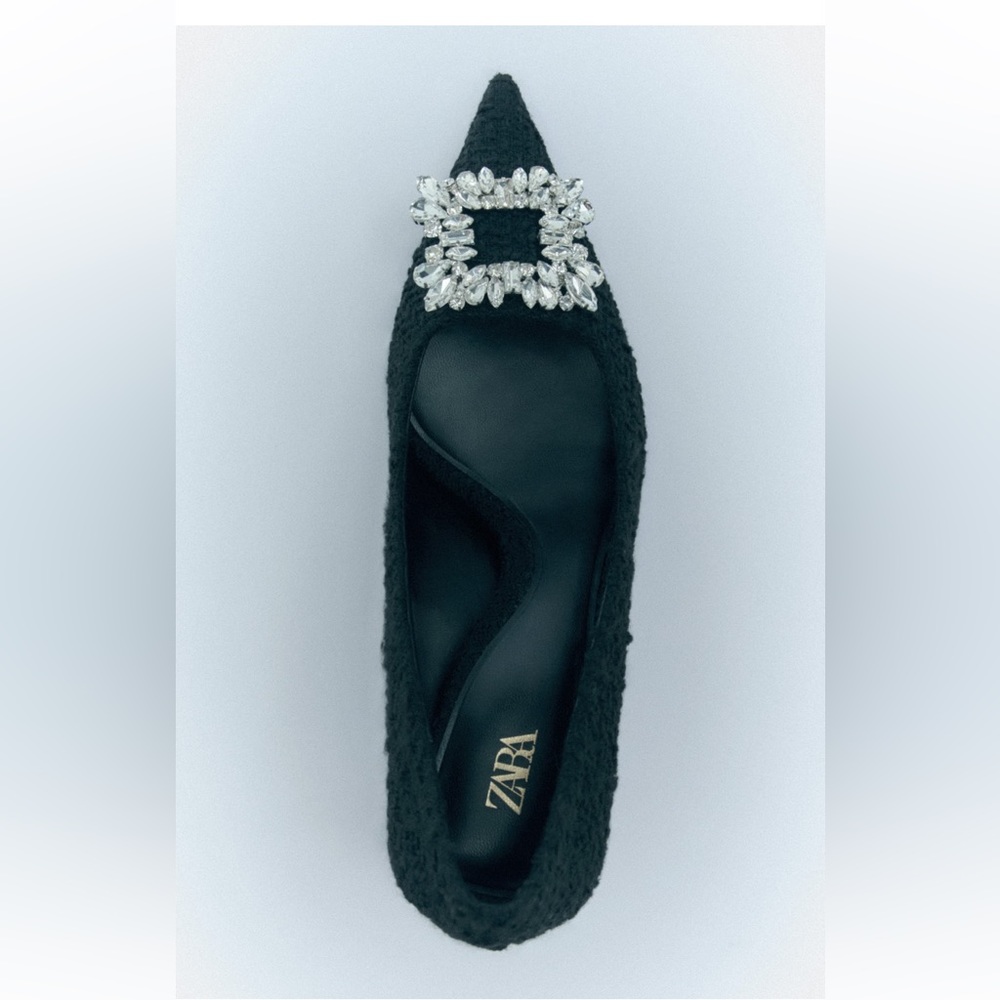 Zara Embellished Fabric Heels